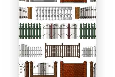 Set of gates and fences pattern