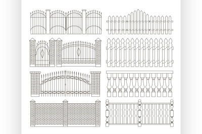 Set of gates and fences