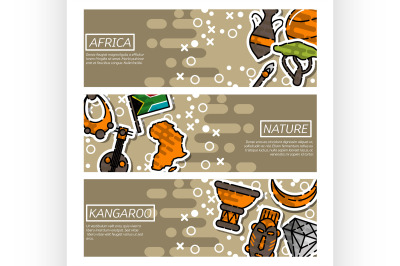 Set of Horizontal Banners about Africa