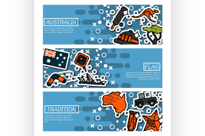 Set of Horizontal Banners about Australia