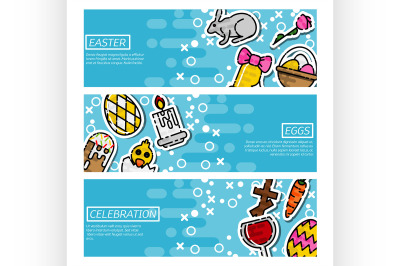 Set of Horizontal Banners about easter