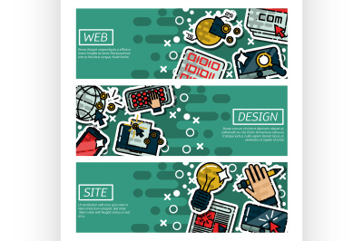 Set of Horizontal Banners about web design