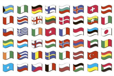 Set of world flags