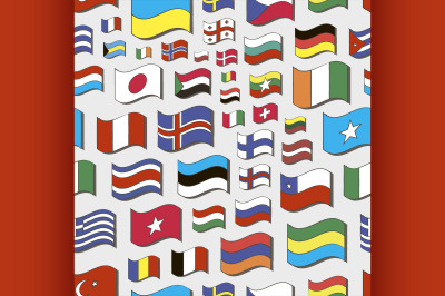 Set of world flags pattern