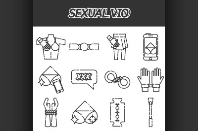 Sexual vio icons set