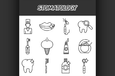 Stomatology icons set