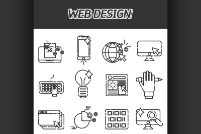 Web design icons set