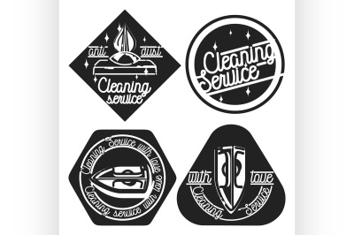 Vintage cleaning service emblems