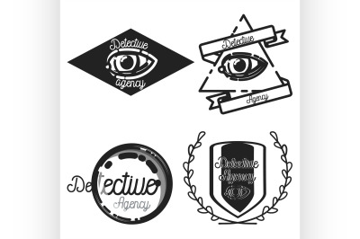 Vintage detective agency emblems