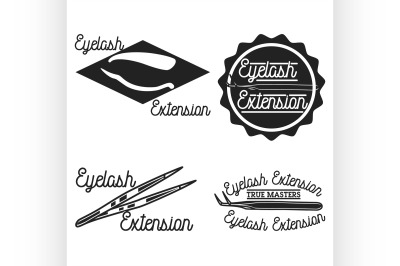 Vintage eyelash extension emblems