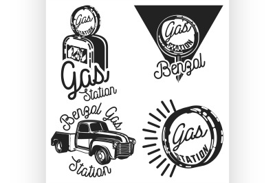 Vintage gas station emblems