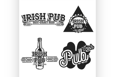 Vintage irish pub emblems