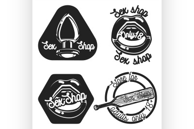 Vintage sex shop emblems