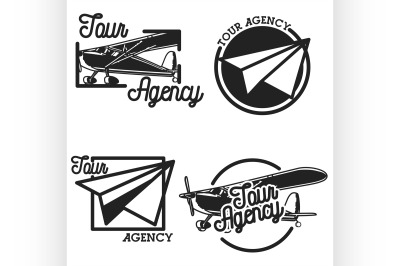 Vintage tour agency emblems