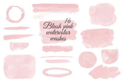 Blush pink watercolor stains Watercolor washes clipart