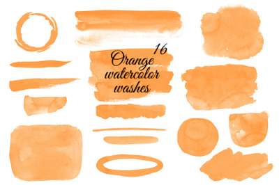 Orange watercolor washes Invitation background clipart