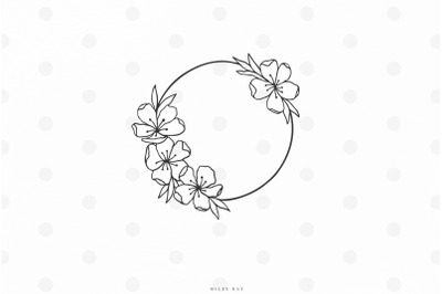 Floral monogram svg cut file