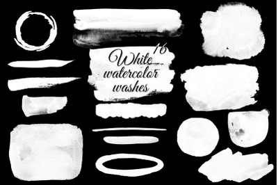 White watercolor washes Watercolor splash stains clipart
