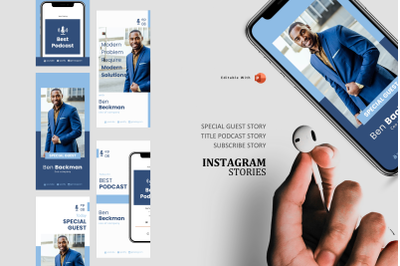 Podcast Instagram Stories and Post Template - business podcaster