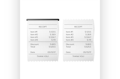 Printed receipt vector