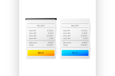 Printed receipt vector