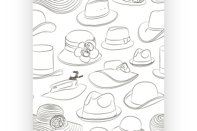 Vector set of man and woman hats pattern