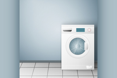 Wash machine on light background