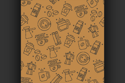 Coffee icons pattern