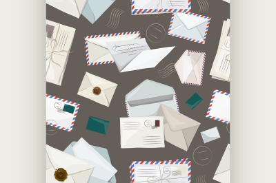 Letters and envelopes pattern