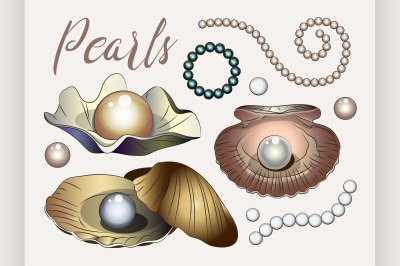 Pearls vector set