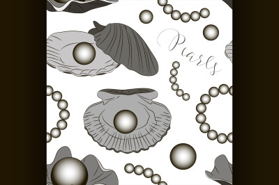 Pearls vector set pattern