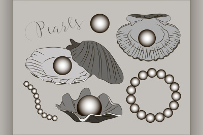 Pearls vector set