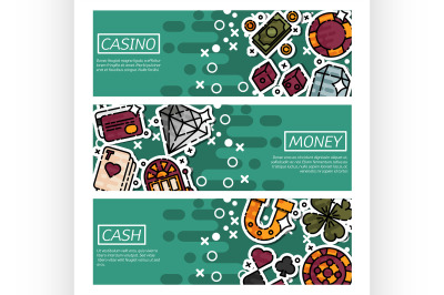 Set of Horizontal Banners about casino