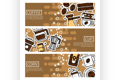 Set of Horizontal Banners about coffee