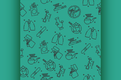 Smoking flat icons pattern