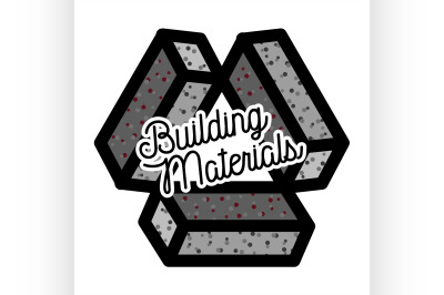 Color vintage building materials shop emblem