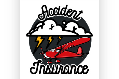 Color vintage accident insurance emblem