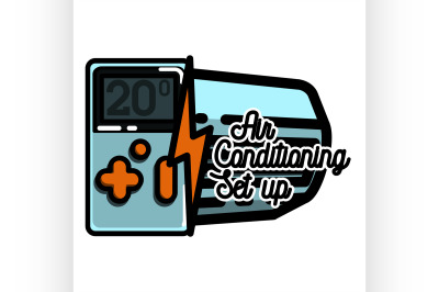 Color vintage air conditioning emblem