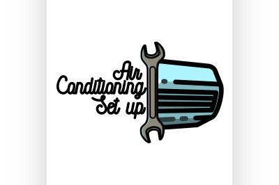 Color vintage air conditioning emblem