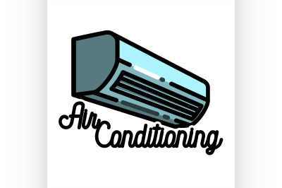 Color vintage air conditioning emblem