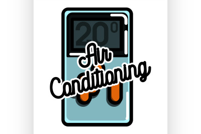 Color vintage air conditioning emblem