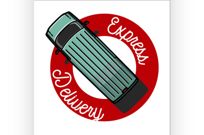 Color vintage express delivery emblem