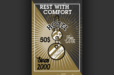 Color vintage hotel banner