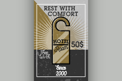 Color vintage hotel banner
