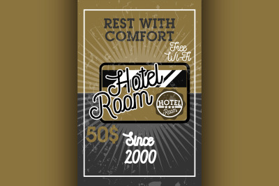 Color vintage hotel banner