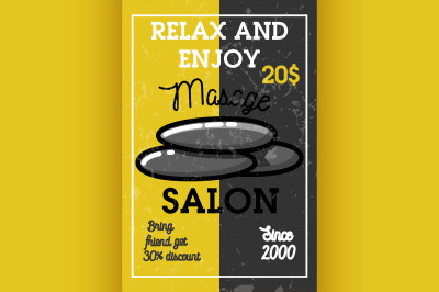 Color vintage massage salon banner