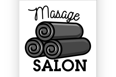 Color vintage massage salon emblem