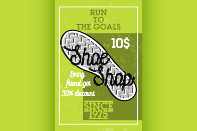 Color vintage shoe shop banner