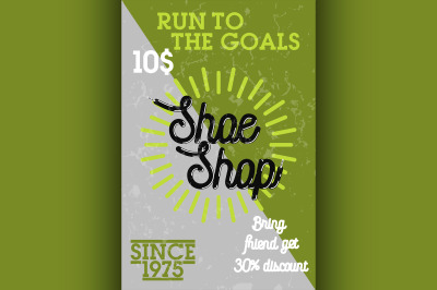 Color vintage shoe shop banner