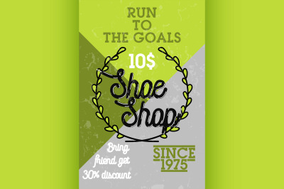 Color vintage shoe shop banner